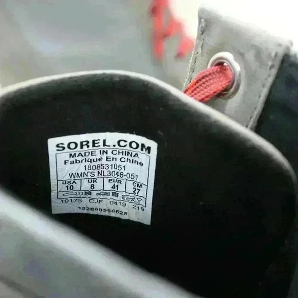 Sorel Lexie Women's Gray Leather Lace Up Wedge Boots Size US 10 - Picture 9 of 10